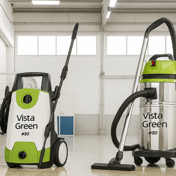 Pressure washers & industrial vacuum cleaners (for factories, car washes, malls),