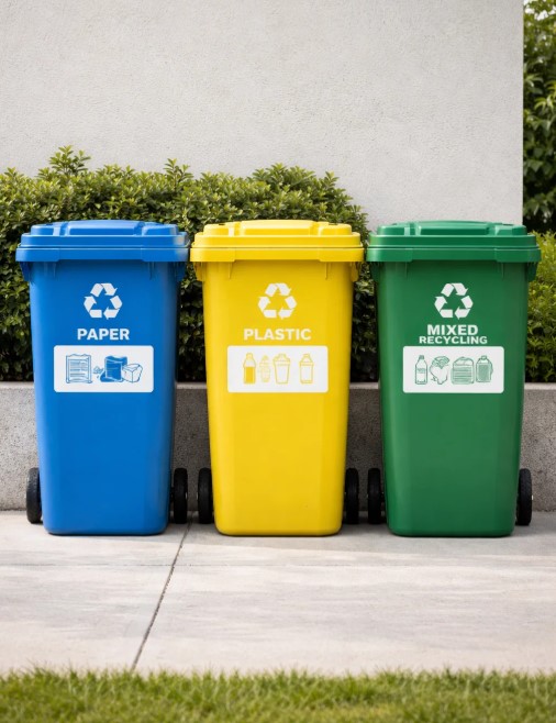 Recycle Bin Color for Plastic, Paper & Waste