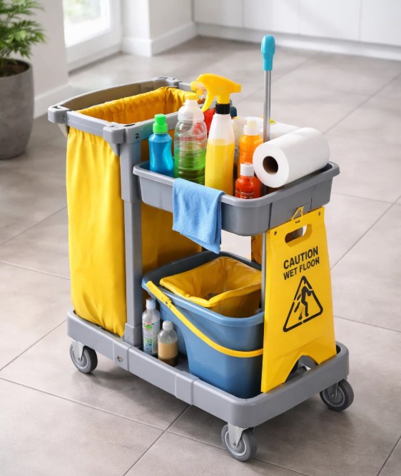 Small Cleaning Carts on Wheels