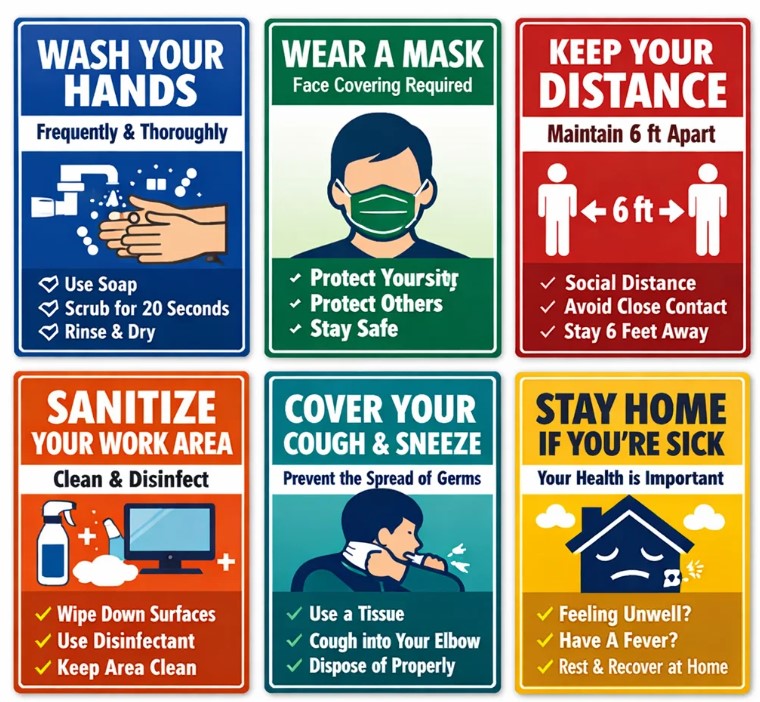 Hygiene Signage in Workspaces